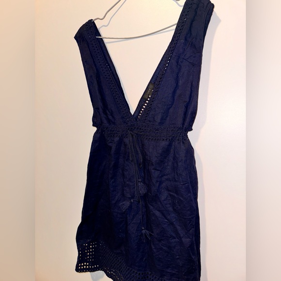 JCrew Eyelet Tunic Cover-Up Navy Dress - Picture 4 of 5